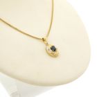 Image 5 of Gold minimalist pendant with sapphire and diamond | 0.01 ct.