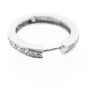 Image 10 of White Gold Hoop Earrings with Diamonds; Approx. 0.76 ct.