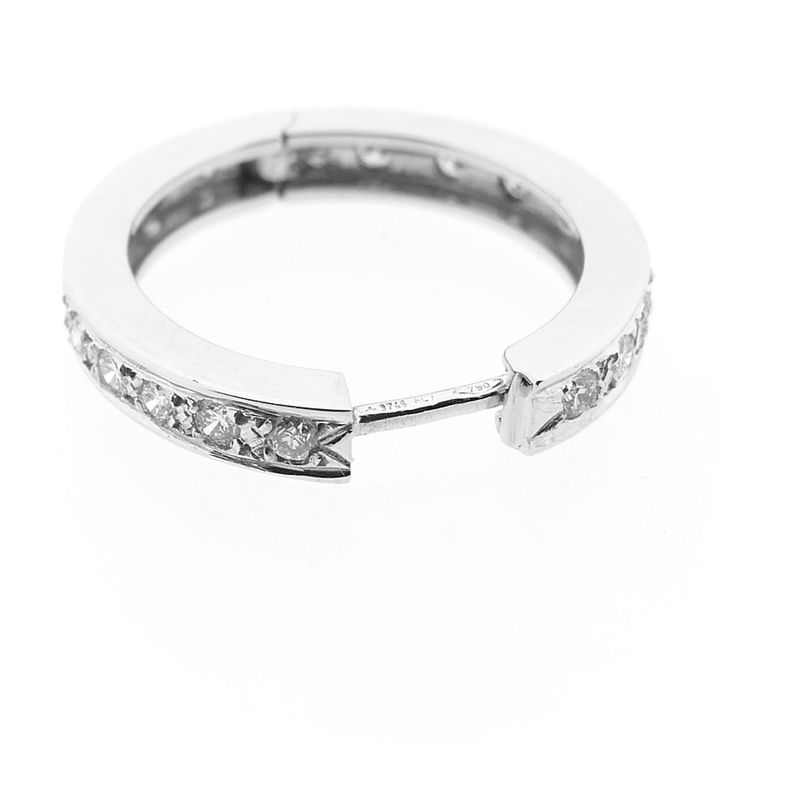 Image 10 of White Gold Hoop Earrings with Diamonds; Approx. 0.76 ct.