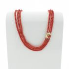 Image 1 of Blood coral bead necklace with gold clasp; Antique | 45 cm
