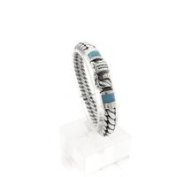 Silver Buddha to Buddha bracelet with turquoise; Ben XS | 18 cm