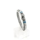 Image 1 of Silver Buddha to Buddha bracelet with turquoise; Ben XS | 18 cm