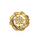 Image 3 of Vintage Gold Brooch Flower with Ruby and Enamel