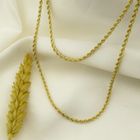 Image 8 of long gold twisted link necklace | 80 cm