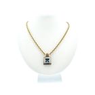 Image 6 of Two-tone gold necklace with topaz and diamond; 0.06 ct.