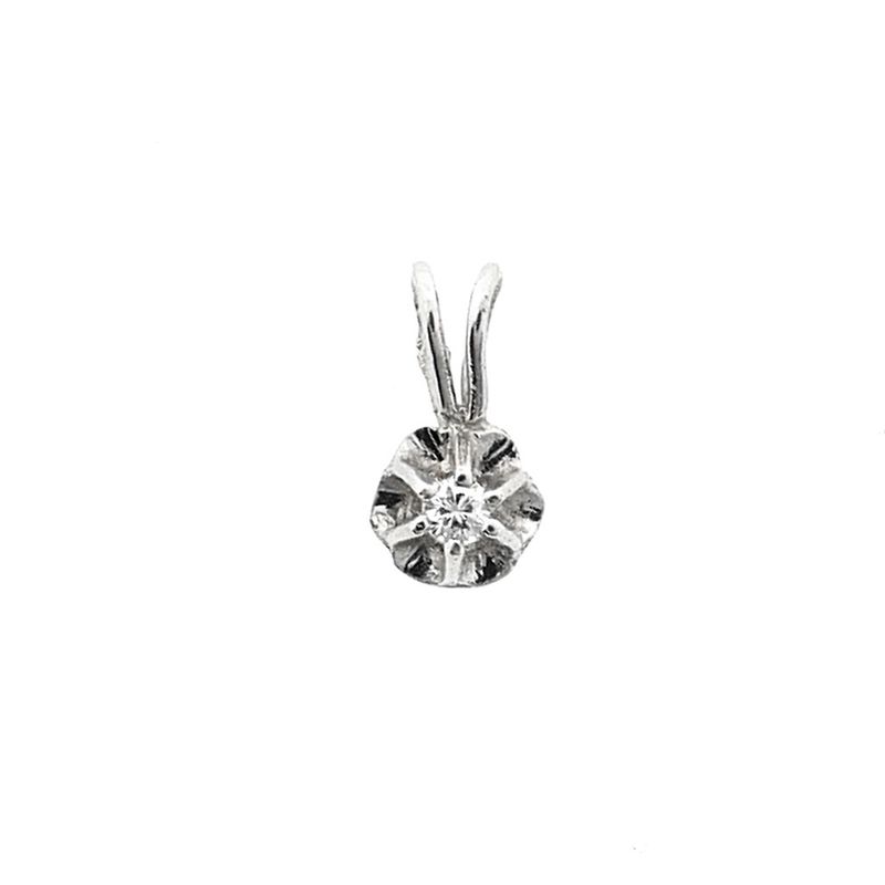 Image 1 of White gold pendant with diamond | 0.025 ct.