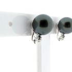 Image 5 of White gold earrings with Tahitian pearl and diamonds; 0.04 ct.