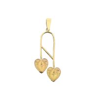 14 Karat Gold Pendant with Two Hearts