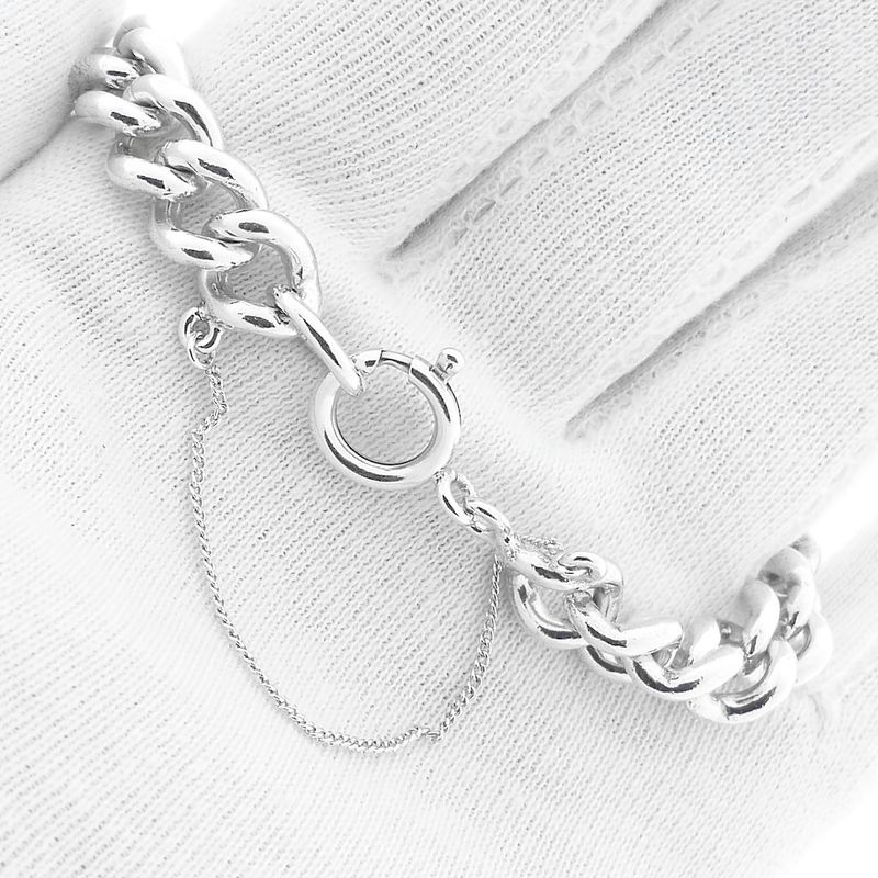 Image 8 of Solid silver gourmet link bracelet.