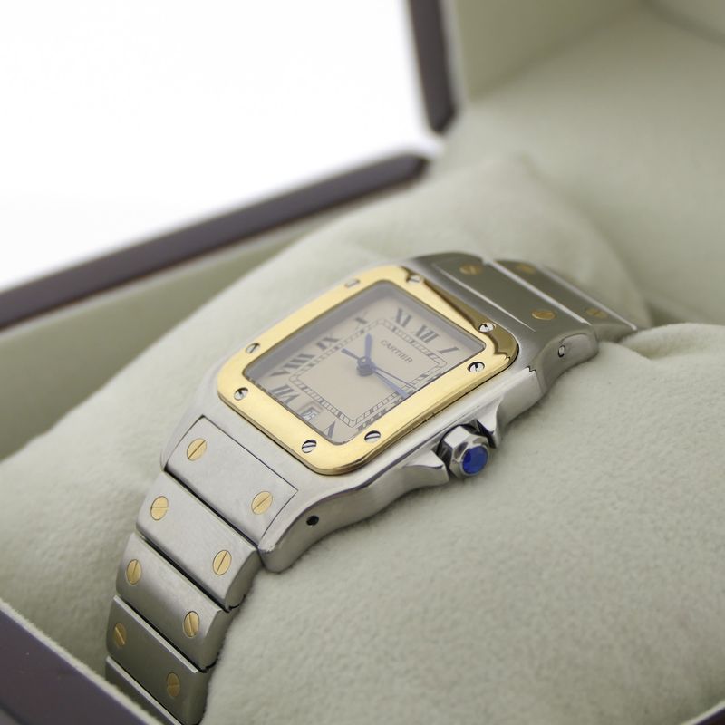 Image 16 of Cartier Santos Galbee; Gold/steel unisex watch