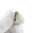 Image 9 of Vintage gold floral stud earrings with diamond; 0.04 ct.