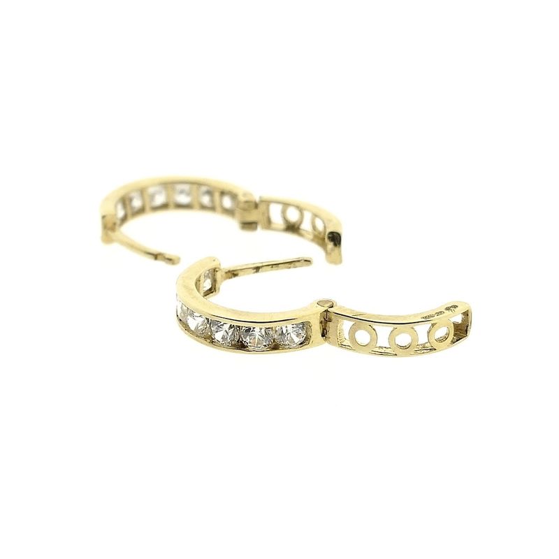 Image 6 of 9 crt. Flap hoop earrings with zirconia | Ø 11.1 mm