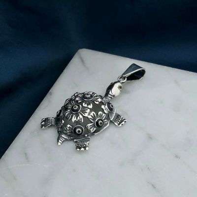 Silver pendant; Turtle Image 2 of Silver pendant; Turtle
