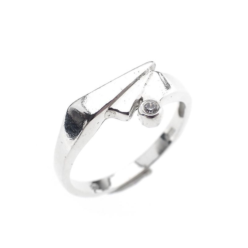Image 1 of Silver ring with zirconia