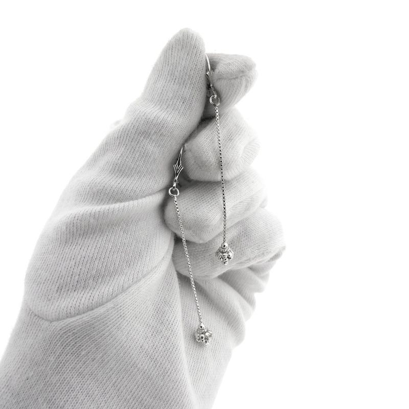 Image 2 of Silver long fantasy earrings