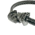 Image 2 of Silver eagle head clasp bracelet with carved details; Size S/M