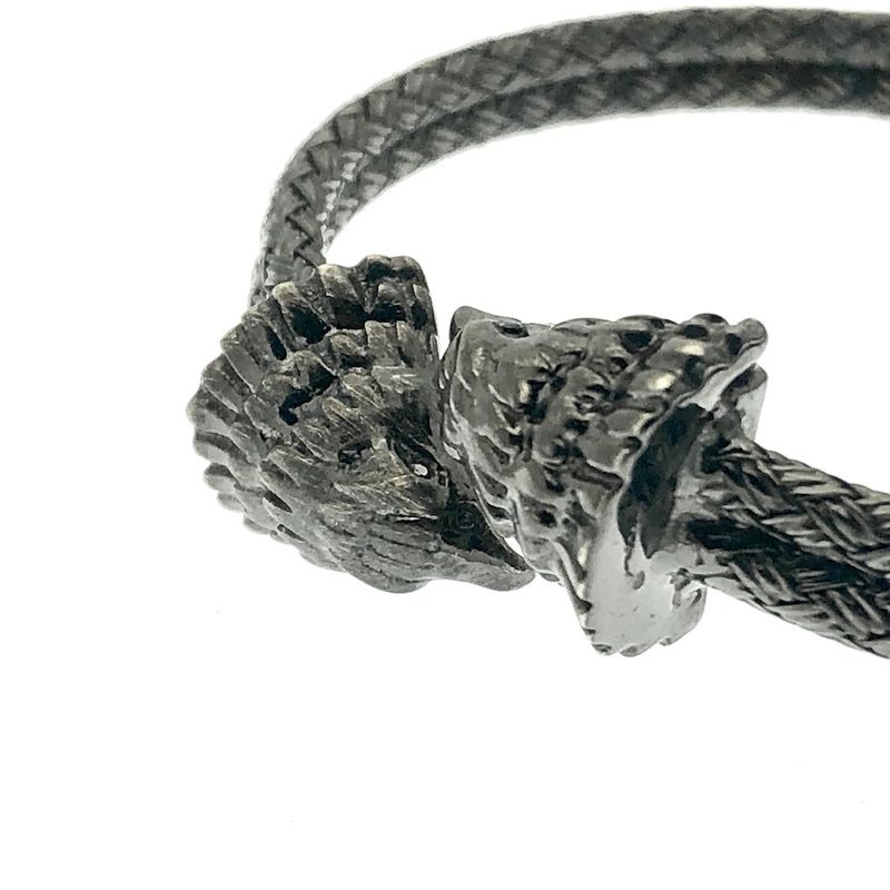 Image 2 of Silver eagle head clasp bracelet with carved details; Size S/M