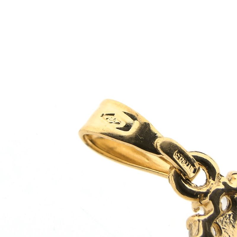 Image 7 of 18K gold pendant with synthetic sapphire and zirconia