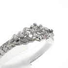 Image 3 of White gold herringbone link bracelet with 0.525 ct diamonds.
