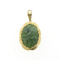 Gold pendant with jade