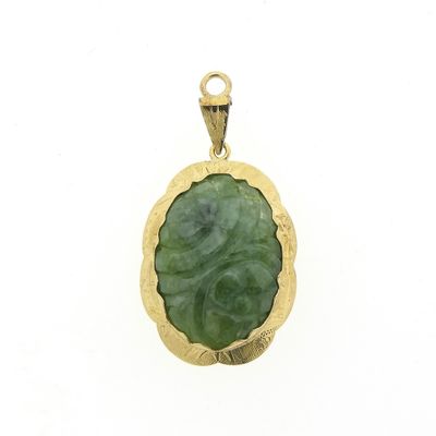 Image 1 of Gold pendant with jade