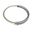 Image 3 of White gold bangle bracelet with a cluster of zirconia stones | Ø 63 mm