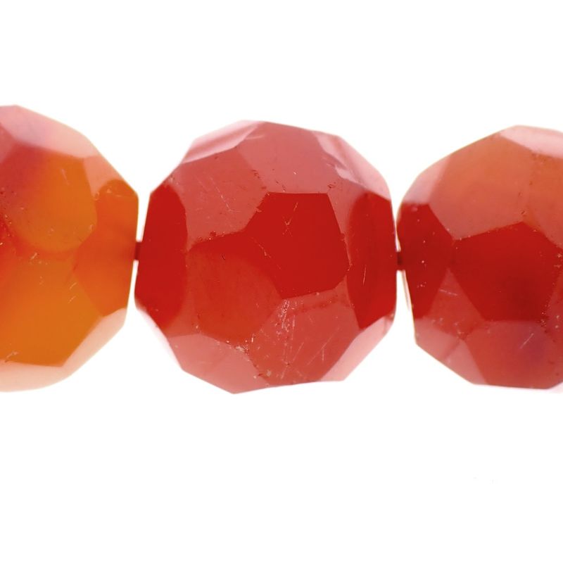 Image 8 of Carnelian bead necklace with gold clasp | 88 cm