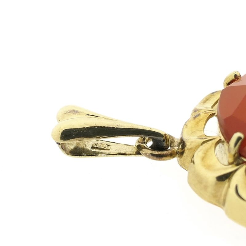 Image 6 of Vintage gold pendant with carnelian.
