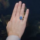 Image 4 of Gold signet ring with oval blue layered stone