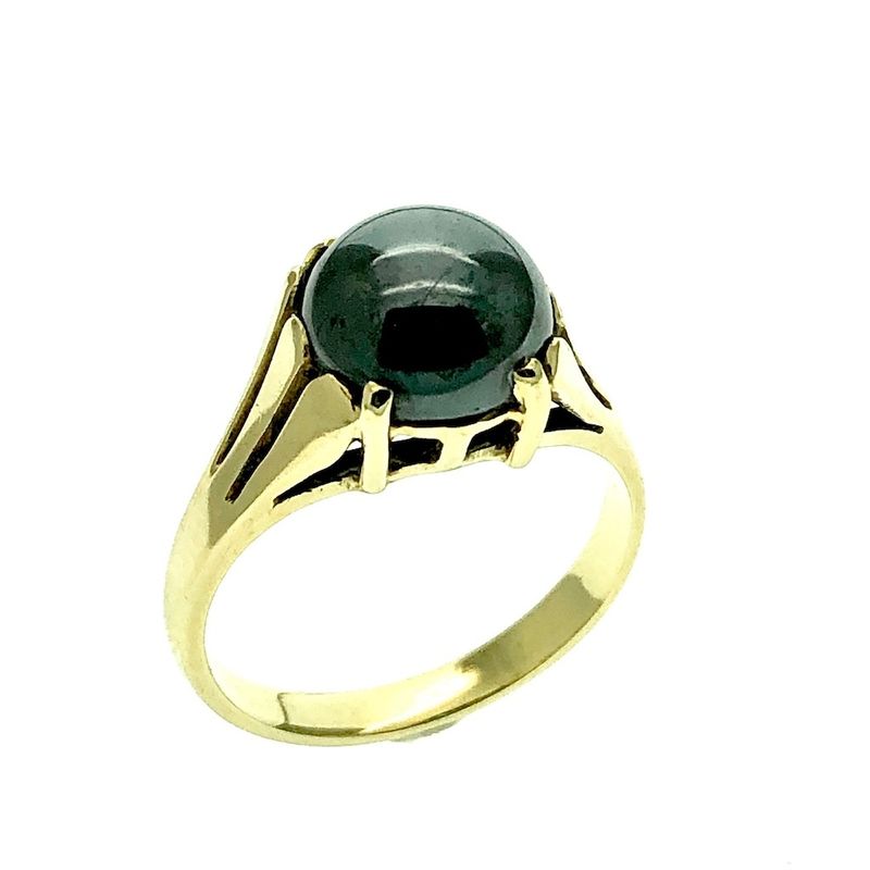 Image 1 of Gold ring with hematite