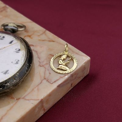 Image 2 of Gold zodiac sign pendant; Virgo