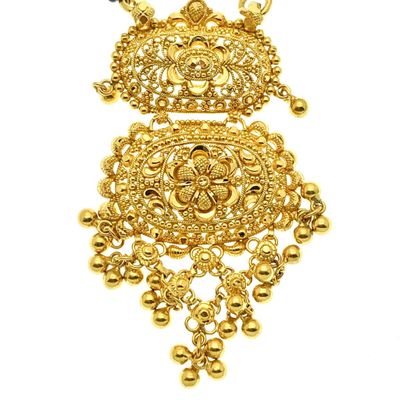Image 2 of 22-carat gold Indian necklace with onyx stones | 50-60 cm
