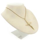 Image 4 of Two-tone gold pendant of a large cross with corpus | INRI