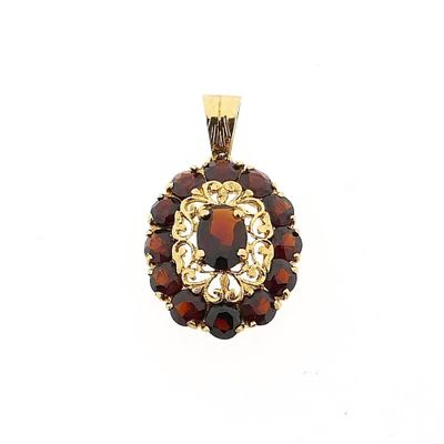 Afbeelding 1 van Gouden hanger met granaat