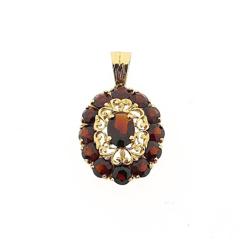 Afbeelding 1 van Gouden hanger met granaat