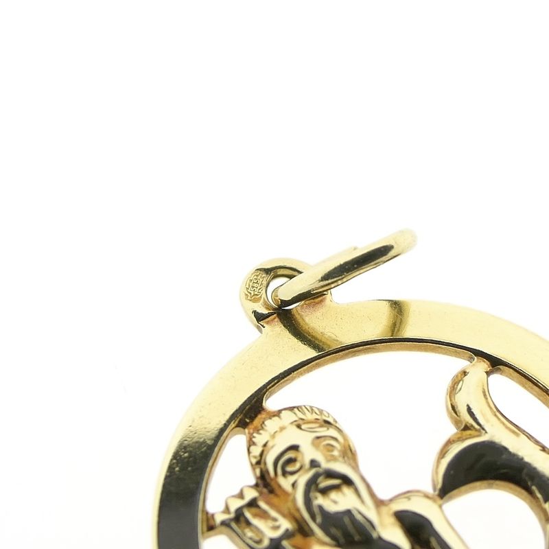 Image 6 of Gold zodiac sign pendant; Aquarius