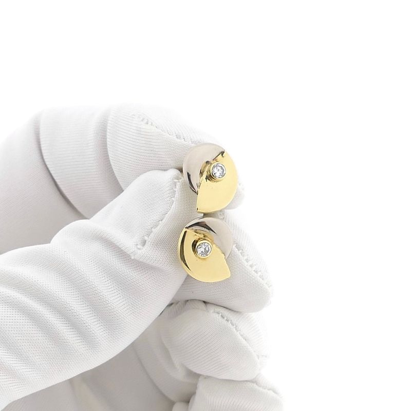 Image 9 of Bicolor gold earrings with zirconia