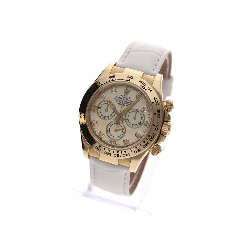 Afbeelding 14 van Rolex Daytona 116518 Mother of Pearl & Diamonds; 18ct. Gouden Heren Horloge (Full-Set 2010)