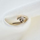 Image 2 of Gold solitaire ring with diamond 0.025 ct.