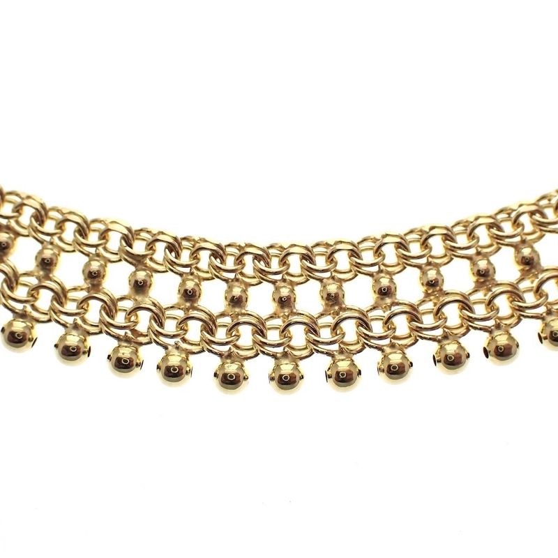 Image 3 of Vintage gold gallery wire link necklace