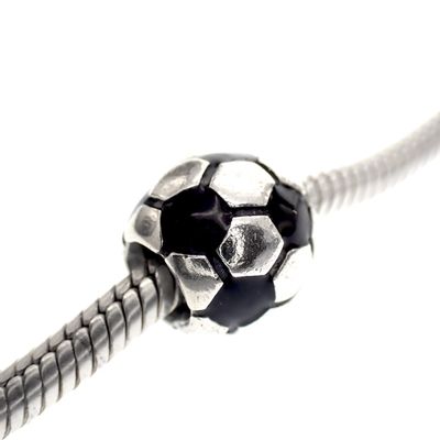 Image 2 of Pandora charm; Silver; Football