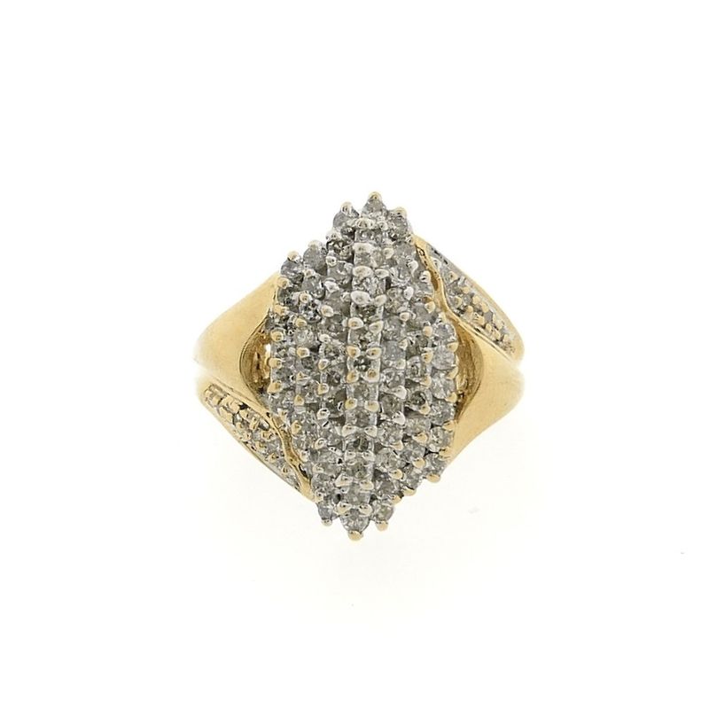 Image 3 of Gold entourage ring with diamond; 0.68 ct.