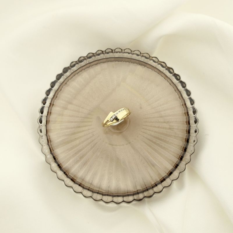 Image 2 of Golden fantasy ring with diamond 0.085 ct.