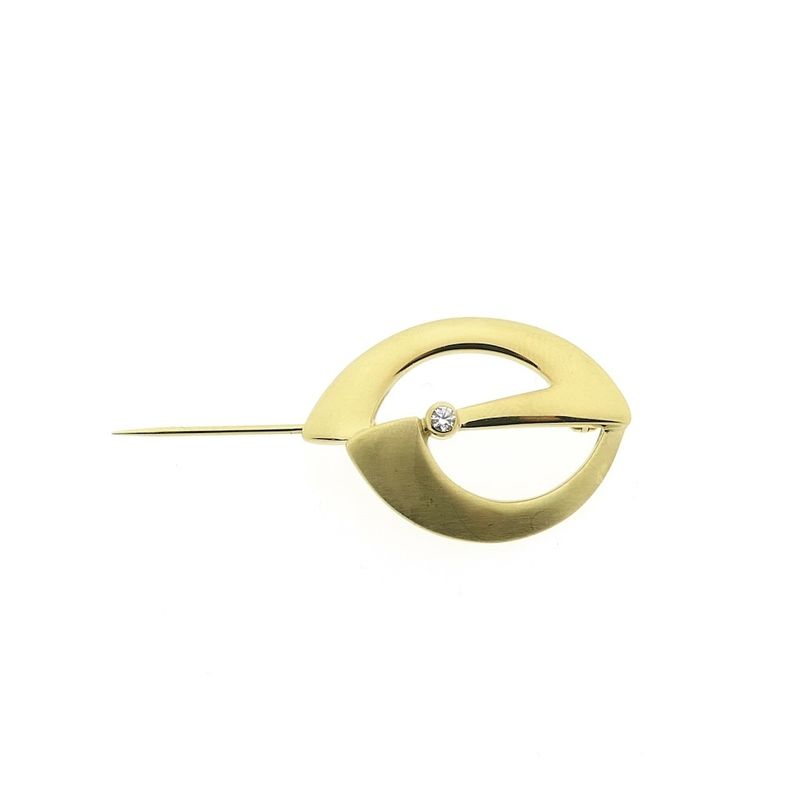 Image 7 of Gold brooch with zirconia