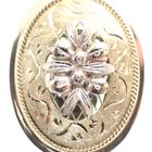 Image 2 of Two-tone gold oval pendant | Vintage/antique