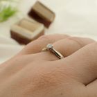 Image 4 of White gold solitaire ring with diamond | 0.10 ct.