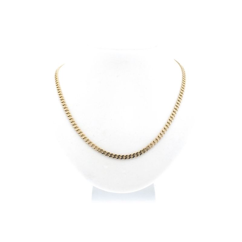 Image 8 of Gold flat gourmet link chain | 54 cm