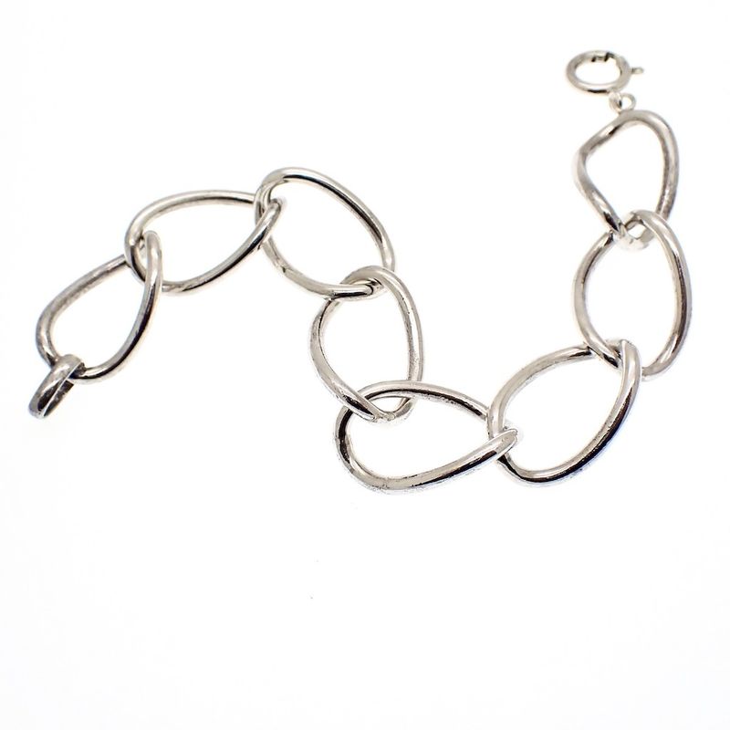 Image 4 of Silver wide link bracelet | 20 cm