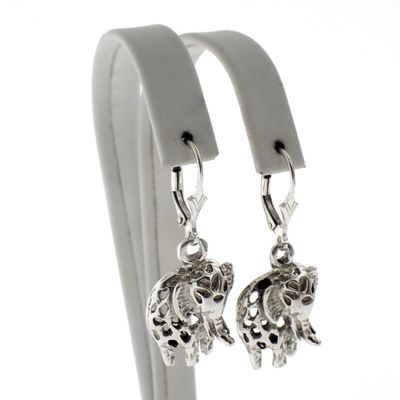 Image 1 of Silver earrings with elephants