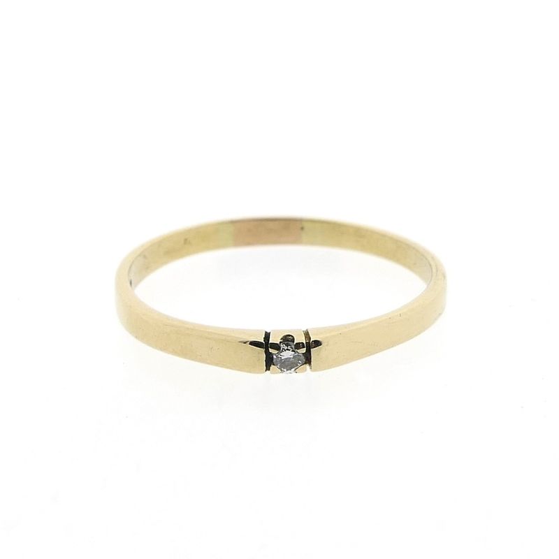 Image 3 of Gold solitaire ring with diamond | 0.02 ct.